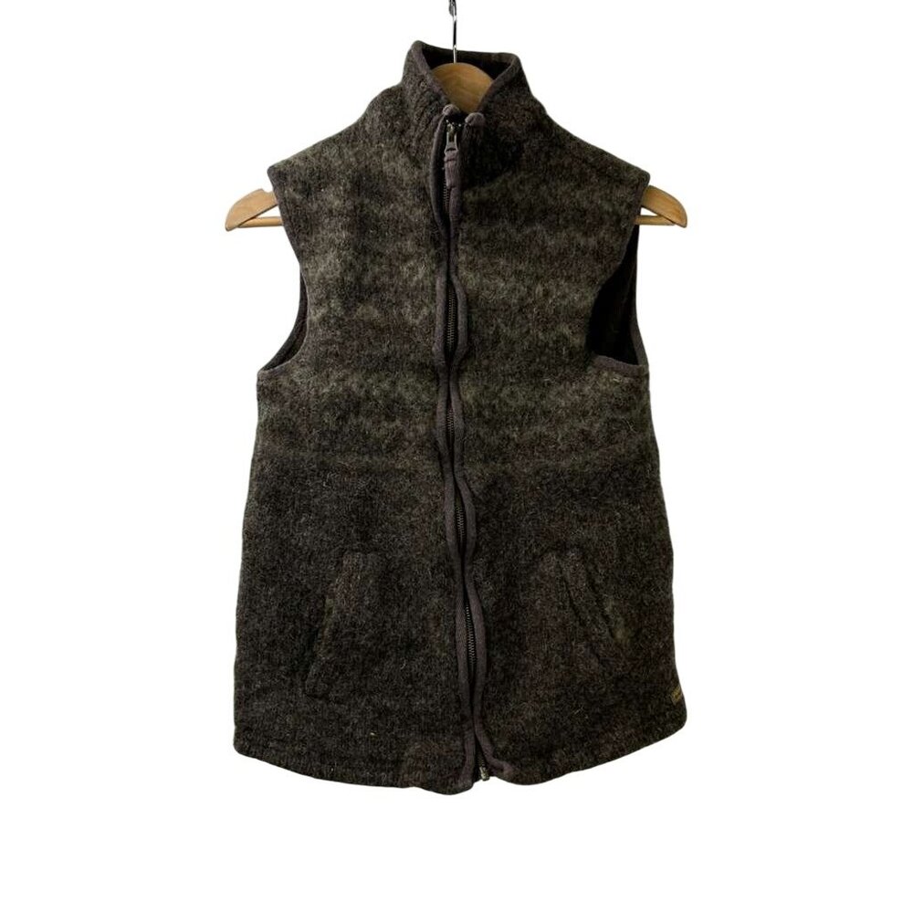 Laundromat Boys Youth Size XL 100% Wool Vest Brown Full Zip